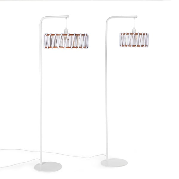 Stāvlampa ar baltu konstrukciju un lielu baltu abažūru EMKO Macaron-image-4