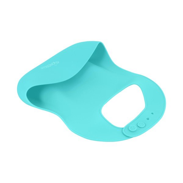 Zils silikona bērnu priekšautiņš ar kabatu Kindsgut Bib-image-2