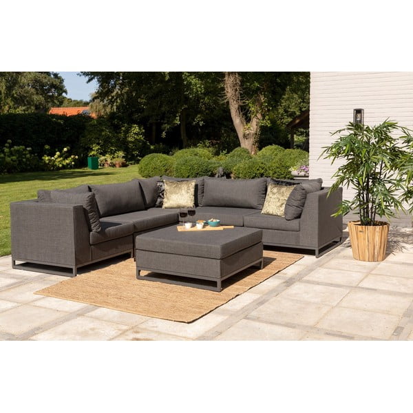 Melns modulārais dārza dīvāns (ar maināmu stūri) Rhodos – Exotan-image-1