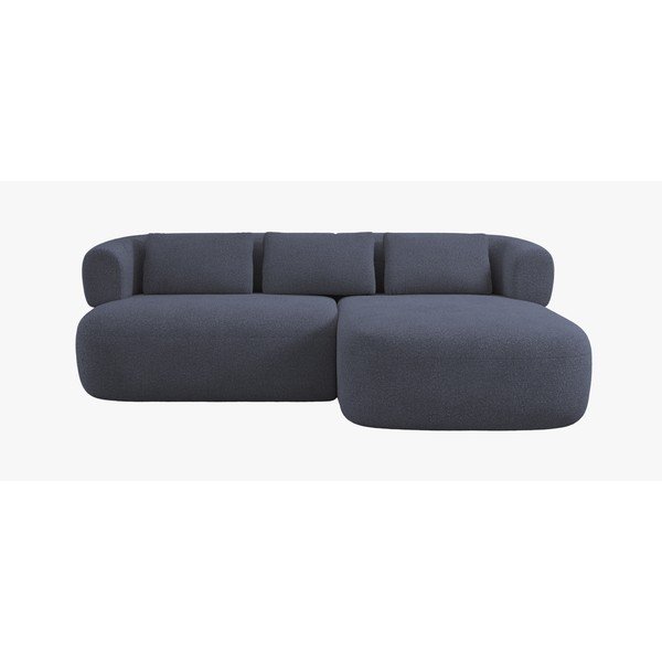 Tumši zils stūra dīvāns no buklē auduma (ar labo stūri/ar zvilni) Jenny – Micadoni -image-1