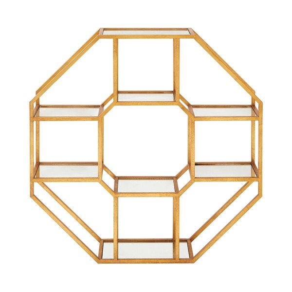 Dabīga toņa daudzlīmeņu metāla sienas plaukts 92 cm Zariah – Premier Housewares-image-3