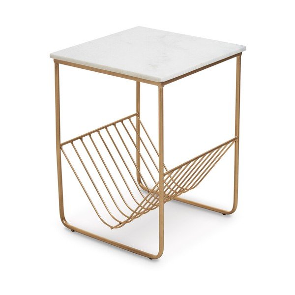 Sānu galdiņš ar marmora virsmu 40x40 cm Mandoli – Premier Housewares