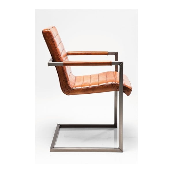 Brūns ādas krēsls ar roku balstiem Kare Design Cantilever-image-1