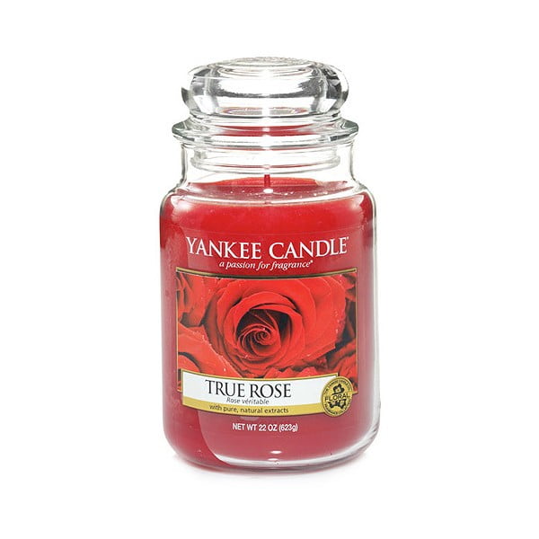 Yankee Candle Sarkanās rozes aromātiskā svece, degšanas laiks 110 - 150 stundas