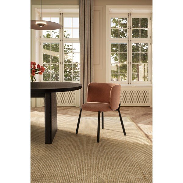 Persiku oranži polsterēti ēdamistabas krēsli (2 gab.) Ginny – MOME-image-2