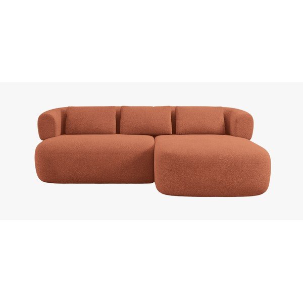 Terakotas oranžs stūra dīvāns no buklē auduma (ar labo stūri/ar zvilni) Jenny – Micadoni -image-2