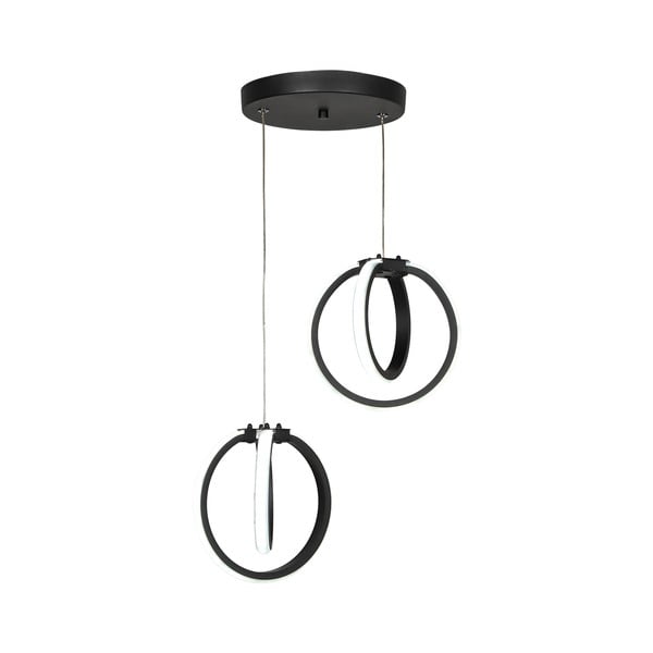 Melna metāla LED piekaramā lampa ø 20 cm Sezen – Squid Lighting