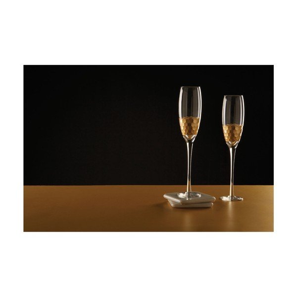 4 ar rokām pūstu šampanieša glāžu komplekts Premier Housewares Deco, 2,1 dl-image-1
