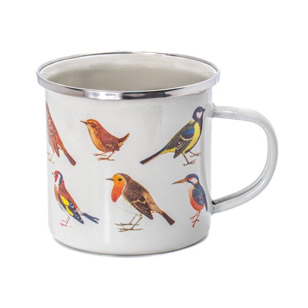 Balta/brūna krūze 310 ml Vintage Birds – Sass & Belle