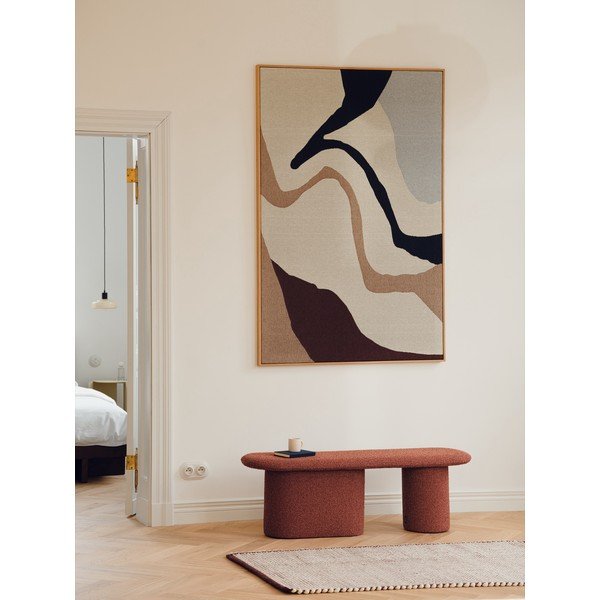 Ķieģeļu sarkans polsterēts sols no buklē auduma Rull – noo.ma-image-1