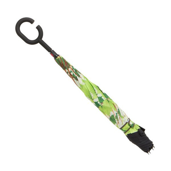 Zaļš un melns lietussargs Ambiance Leaves, ⌀ 105 cm-image-1