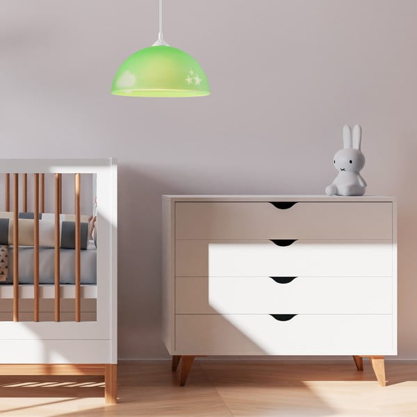 Zaļa bērnu lampa ar stikla abažūru ø 30 cm Day & Night – LAMKUR-image-3