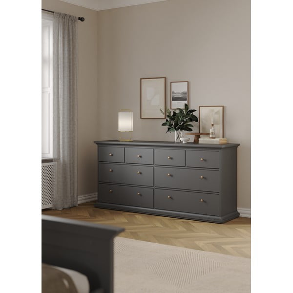 Pelēka zema kumode 183x87 cm Paris – Tvilum-image-1