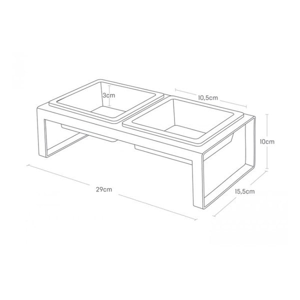 Melns dzīvnieku trauku komplekts ar statīvu Yamazaki Tower-image-4