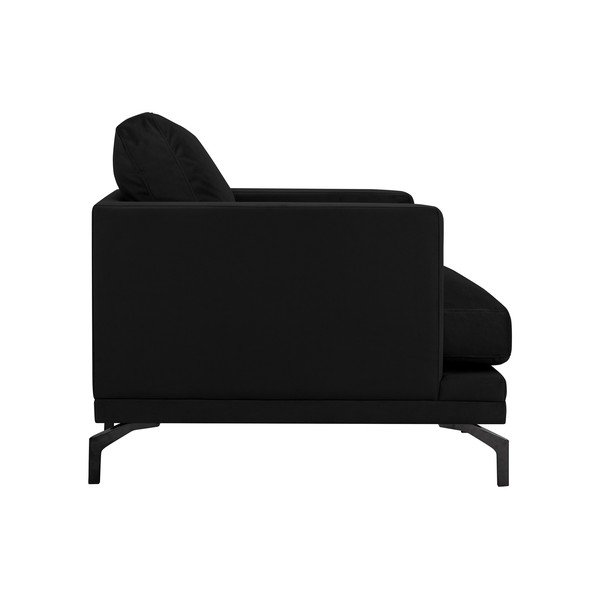Melns atzveltnes krēsls ar kāju balstu melnā krāsā Windsor & Co Sofas Jupiter-image-2