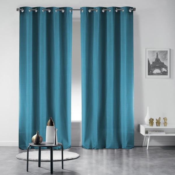 Zils gaismu necaurlaidīgs aizkars 135x280 cm Occult – douceur d'intérieur-image-4