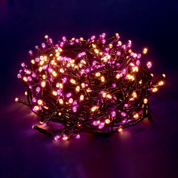 Rozā/smilškrāsas LED lampiņu virtene, 1000 lampiņas – Casa Selección