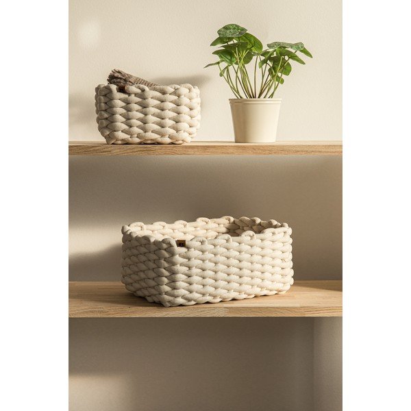 Tekstila uzglabāšanas grozs 35x25x14 cm Peach Skin M – Bigso-image-3