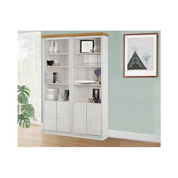 Balts priedes masīvkoka grāmatplaukts 148x223 cm Anita – Støraa-image-1