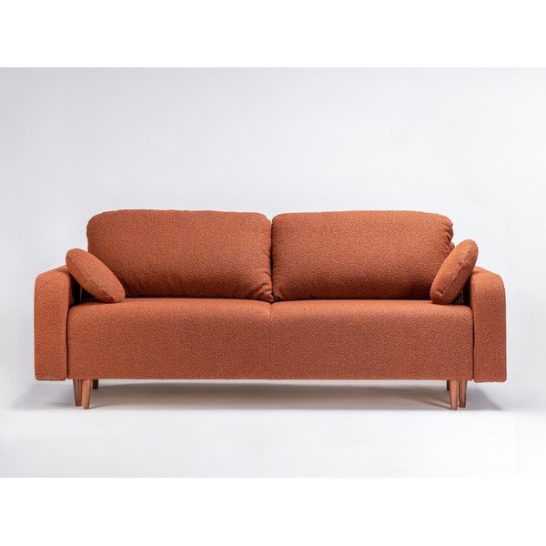 Ķieģeļu sarkans salokāms dīvāns no buklē auduma 230 cm Trango – CustomForm-image-2