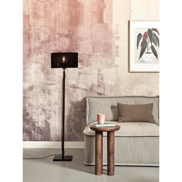 Melna stāvlampa ar džutas abažūru (augstums 126 cm) Iguazu – Good&Mojo-image-3