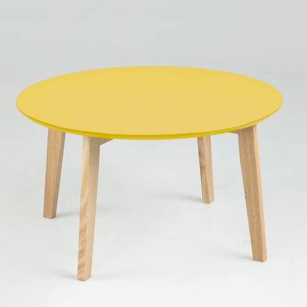 Izvelkamais galds Molina ⌀80 cm, dzeltens