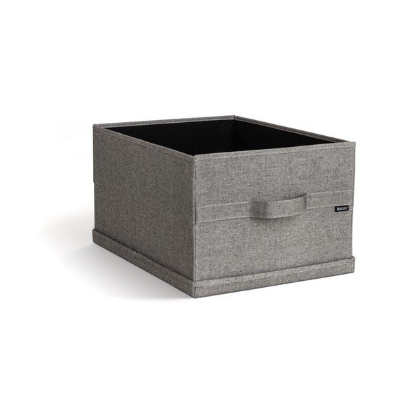 Pelēka tekstila uzglabāšanas kaste ar vāku 36x46x25 cm Soft Storage Large – Bigso-image-1