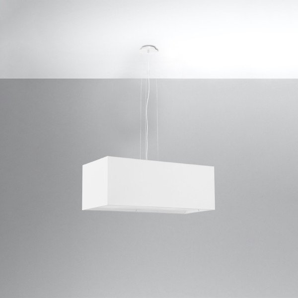 Balta piekaramā lampa ar stikla/auduma abažūru Gryfin Bis – Sollux-image-2