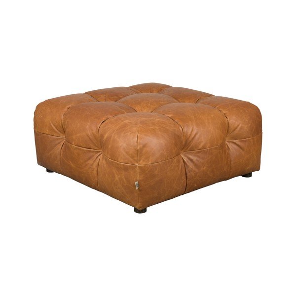 Konjakbrūns ādas modulārais kāju soliņš Hackman – Dutchbone-image-2