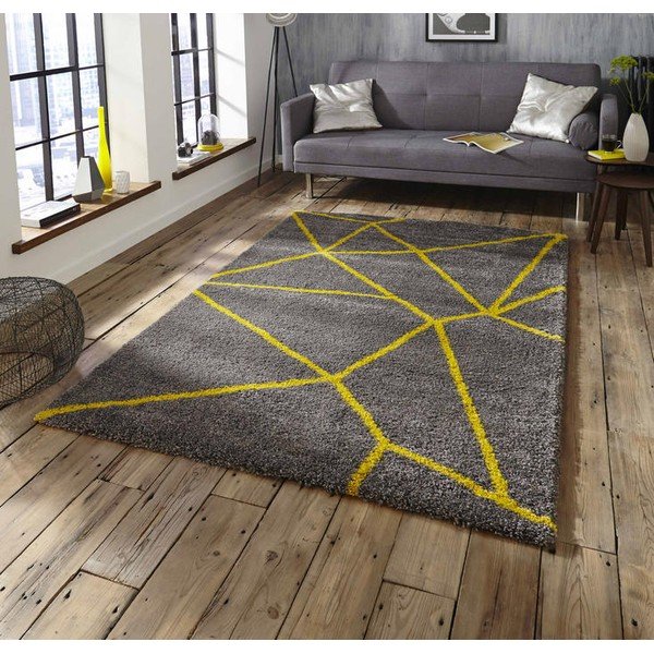 Pelēks un dzeltens paklājs Think Rugs Royal Nomadic Grey & Yellow, 120 x 170 cm-image-1