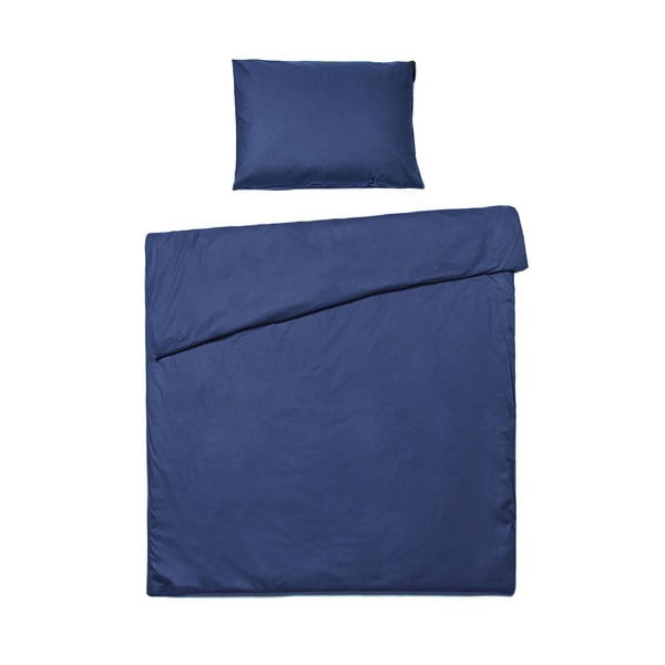 Tumši zila vienguļamā kokvilnas gultasveļa Bonami Selection, 140 x 220 cm