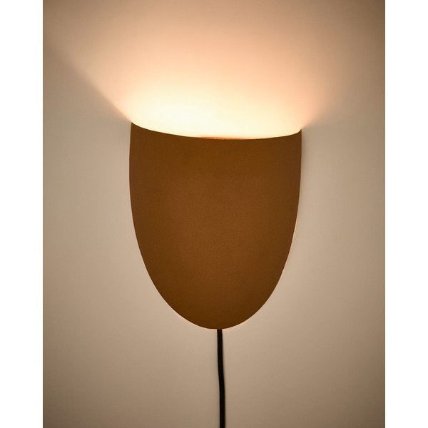 Terakotas oranža sienas lampa ar vadu Nibla – Kave Home-image-2