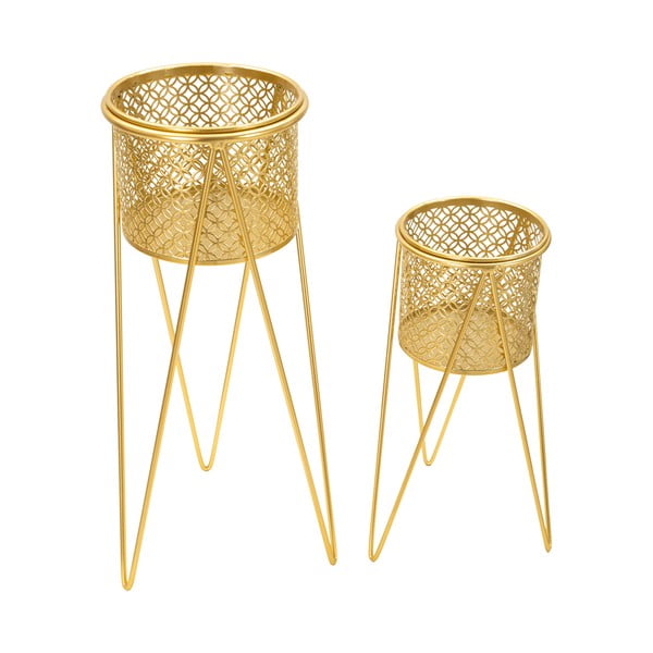 Metāla puķu podu statīvi (2 gab.) ø 20 cm (augstums 46 cm) Nat – Mauro Ferretti-image-2