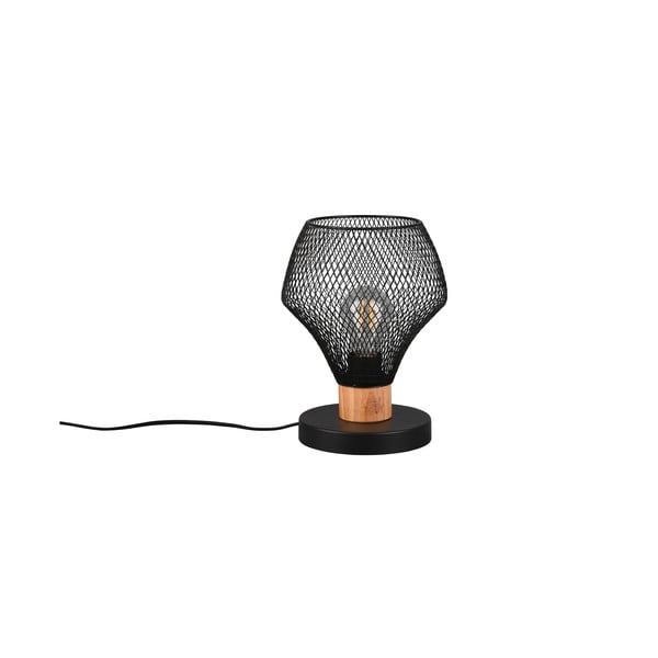 Melna galda lampa ar metāla abažūru (augstums 25 cm) Valeria – Reality