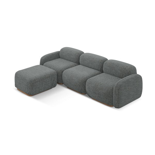 Pelēks modulārais stūra dīvāns (ar maināmu stūri) Ailani – Makamii-image-2