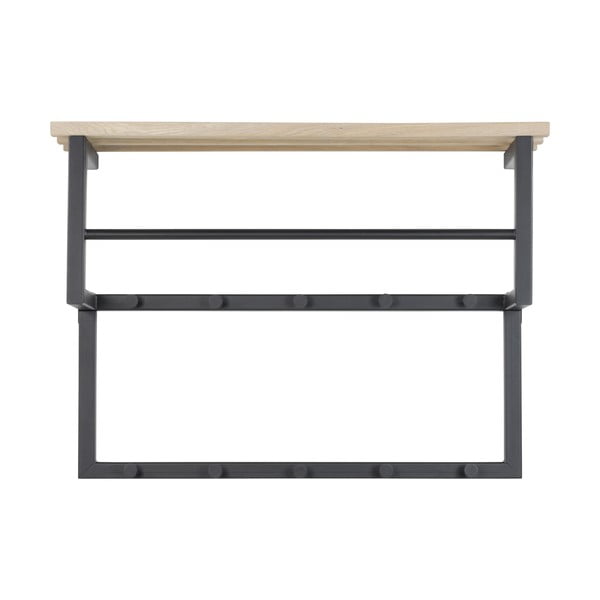 Melns/dabīga toņa metāla sienas pakaramais ar plauktu 71 cm Rizzoli – Spinder Design-image-2