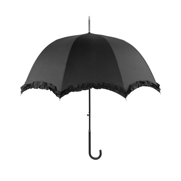 Melns kāzu lietussargs Ambiance Scallop, ⌀ 92 cm-image-2