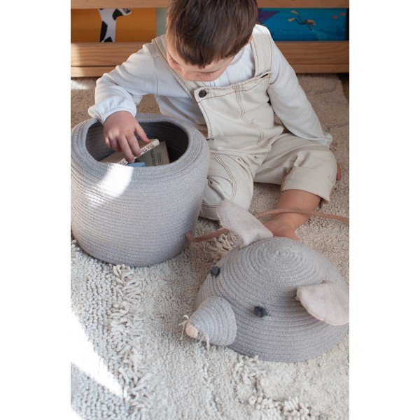 Pelēks tekstila bērnu rotaļlietu grozs ø 25x30 cm Renata the Rat – Lorena Canals-image-3