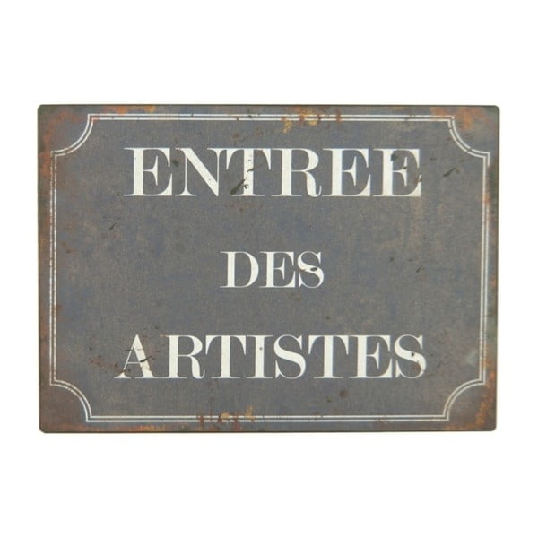 Metāla izkārtne 21x15 cm Entrée des Artistes – Antic Line