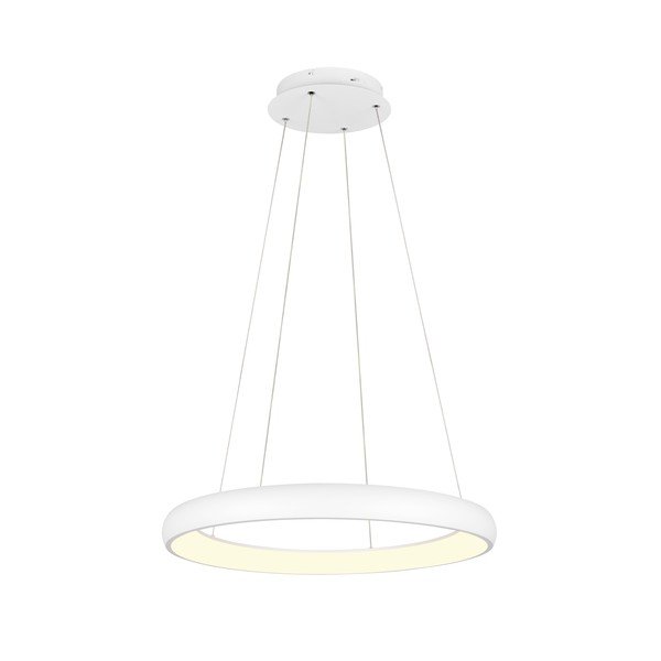 Balta LED piekaramā lampa ar regulējamu spilgtumu un metāla abažūru ø 75 cm Cardona – Trio-image-2