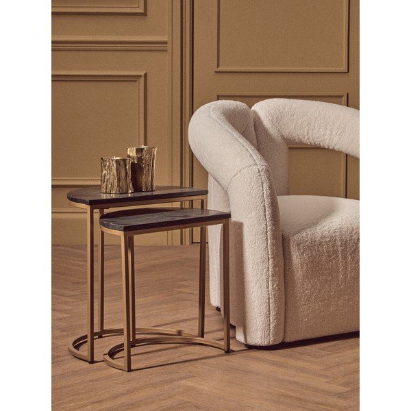 Sānu galdiņi (2 gab.) ar marmora virsmu 28x45 cm Varana – Premier Housewares-image-1