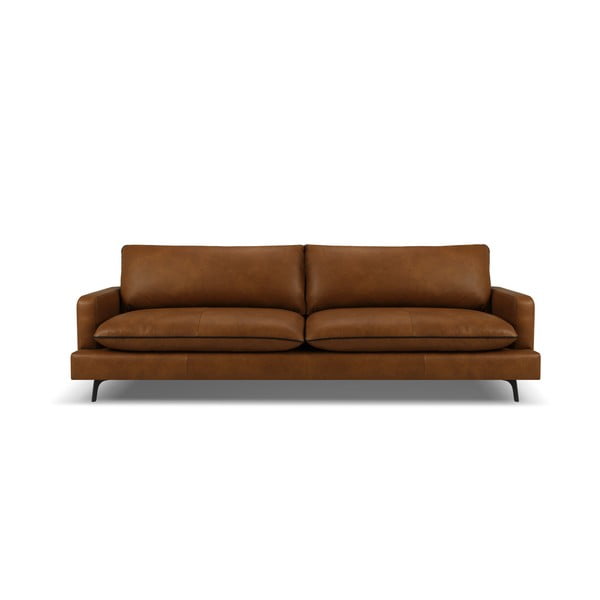 Konjakbrūns ādas dīvāns 260 cm Virna – Micadoni Home