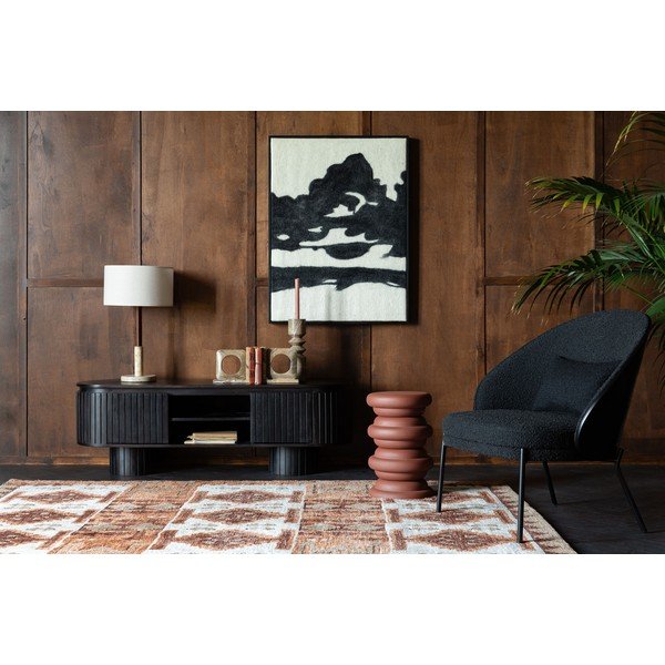 Melns atpūtas krēsls no buklē auduma Rodin – Dutchbone-image-1