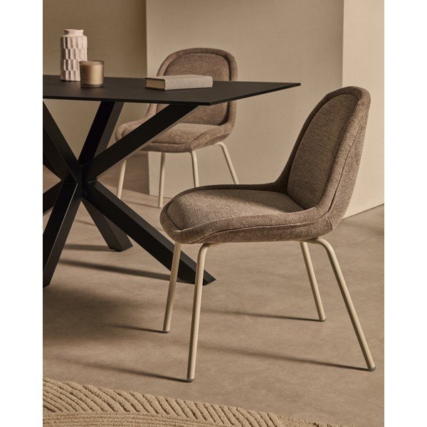 Pelēkbēšs pusdienu krēsls Aimin – Kave Home-image-1