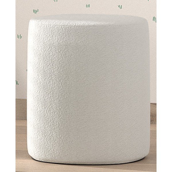 Balts bērnu pufs no buklē auduma MOON – Vipack-image-1