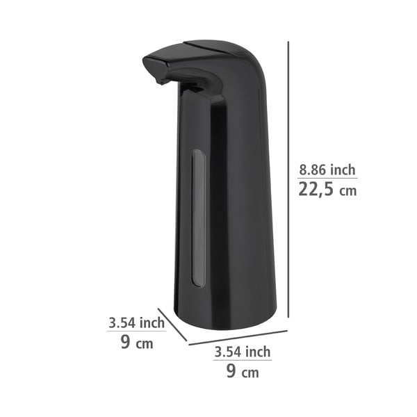 Melns automātiskais plastmasas ziepju dozators 0,4 l Larino – Wenko-image-3