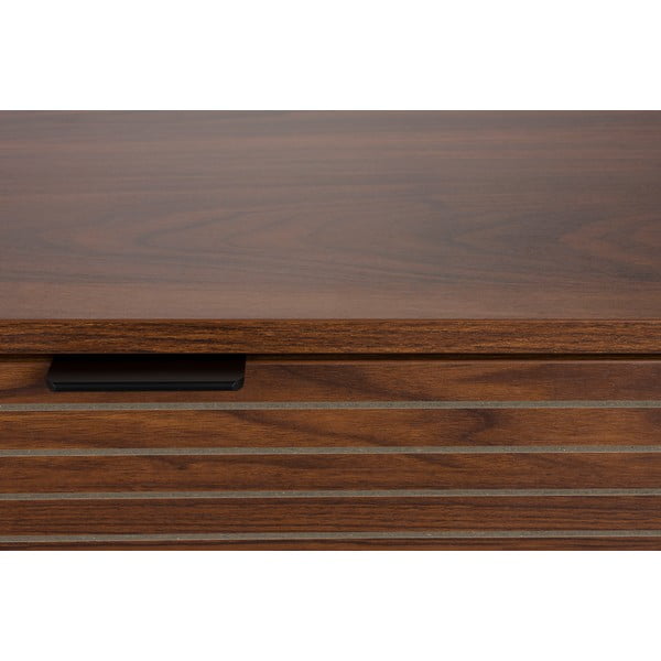 Brūna kumode ar riekstkoka imitāciju 110x74x40 cm Stripes – White Label-image-4