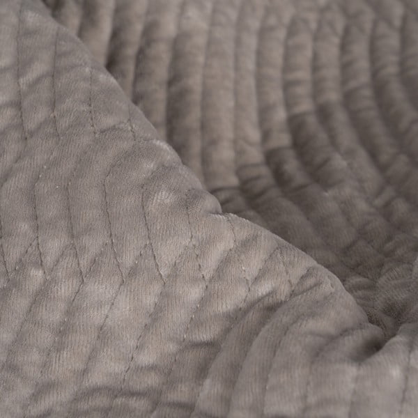 Pelēks samta stepēts gultas pārklājs 180x260 cm – Ixia-image-2