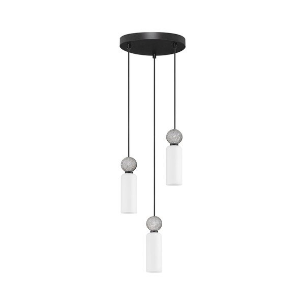 Matēti melna akmens piekaramā lampa ar stikla abažūru ø 25 cm Filomena – Nova Luce