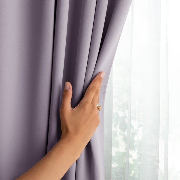 Dūmakaini rozā daļēji gaismu necaurlaidīgs aizkars 140x270 cm Kierra – Restilo-image-2